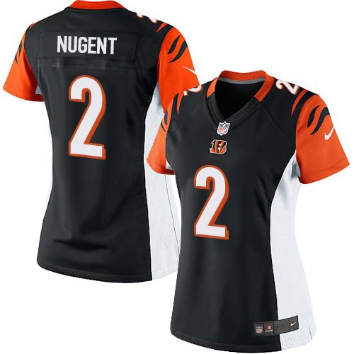 Women's Limited Mike Nugent Nike Jersey Black Home - #2 NFL Cincinnati Bengals